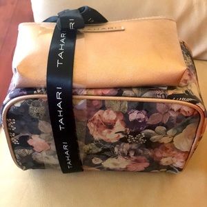 Tahari Cosmetic Bag Set 1 LARGE Case & 1 Small Bag